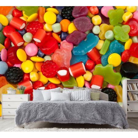 Фотообои Вкусные мармеладки в спальне