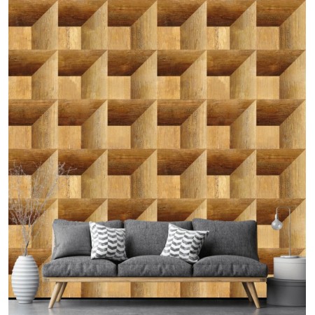 Фотообои Абстрактные деревянные кубы в зале