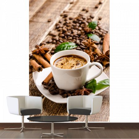 Фотообои Кофе с корицей на кухне