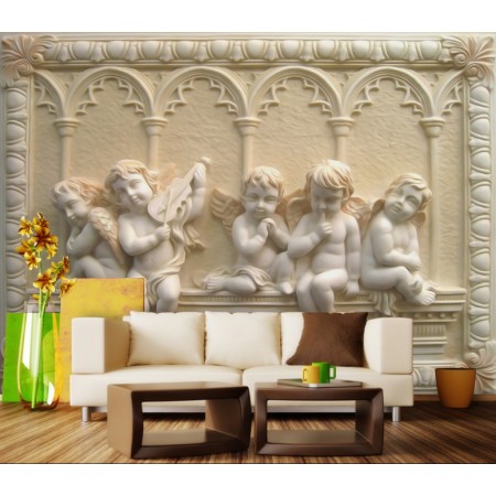 Фотообои Фреска с ангелами в гостинной