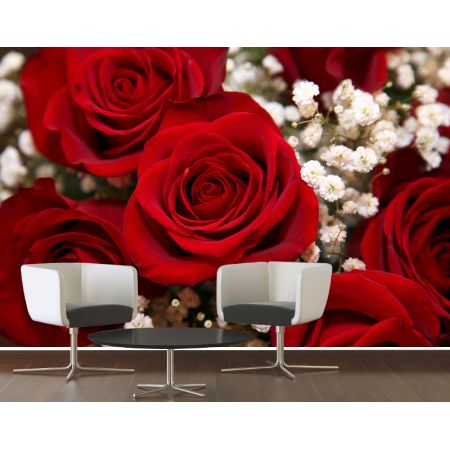 Фотообои Красные розы на кухне