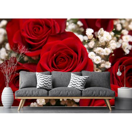 Фотообои Красные розы в зале