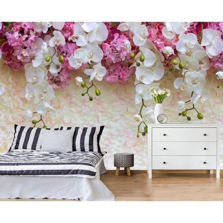 Фотообои Цветы на стене для спальни