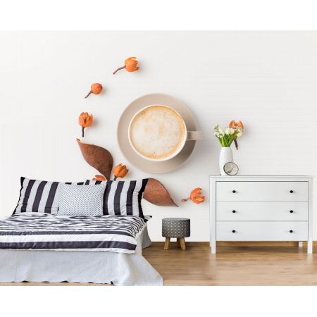 Фотообои Кофе и листики для спальни