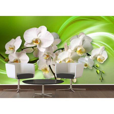 Фотообои Яркие орхидеи на кухне