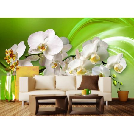 Фотообои Яркие орхидеи в гостинной